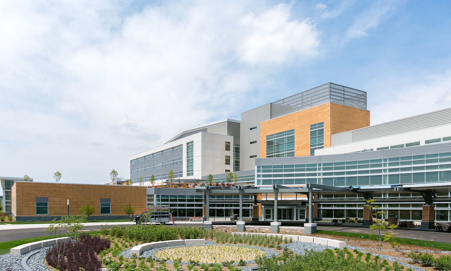 An exterior view of UW Health's East Madison Hospital in Madison, Wis.