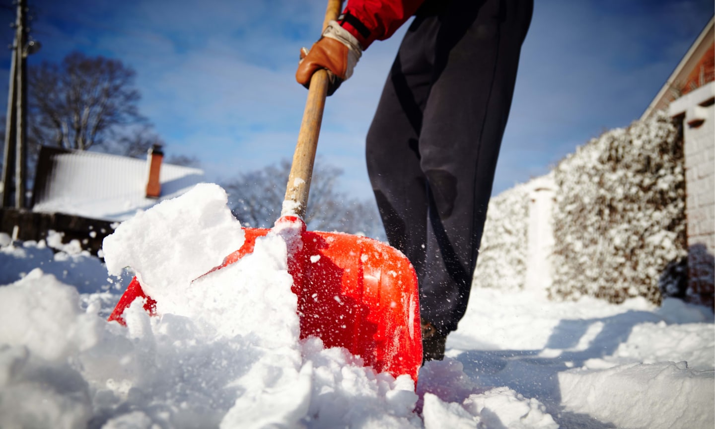 The blade of a shovel