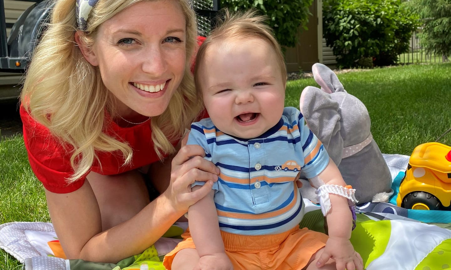 Baby Lucas Hougom and his liver donor Christina Wettstein