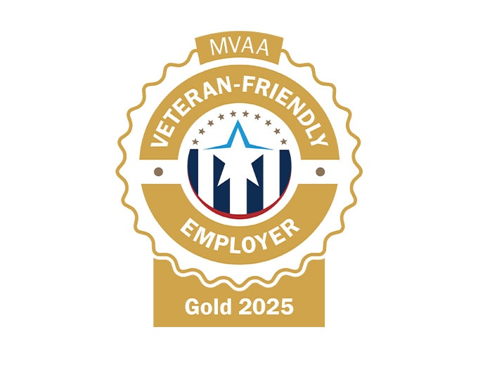 MVAA veteran-friendly employer 2025 gold award logo