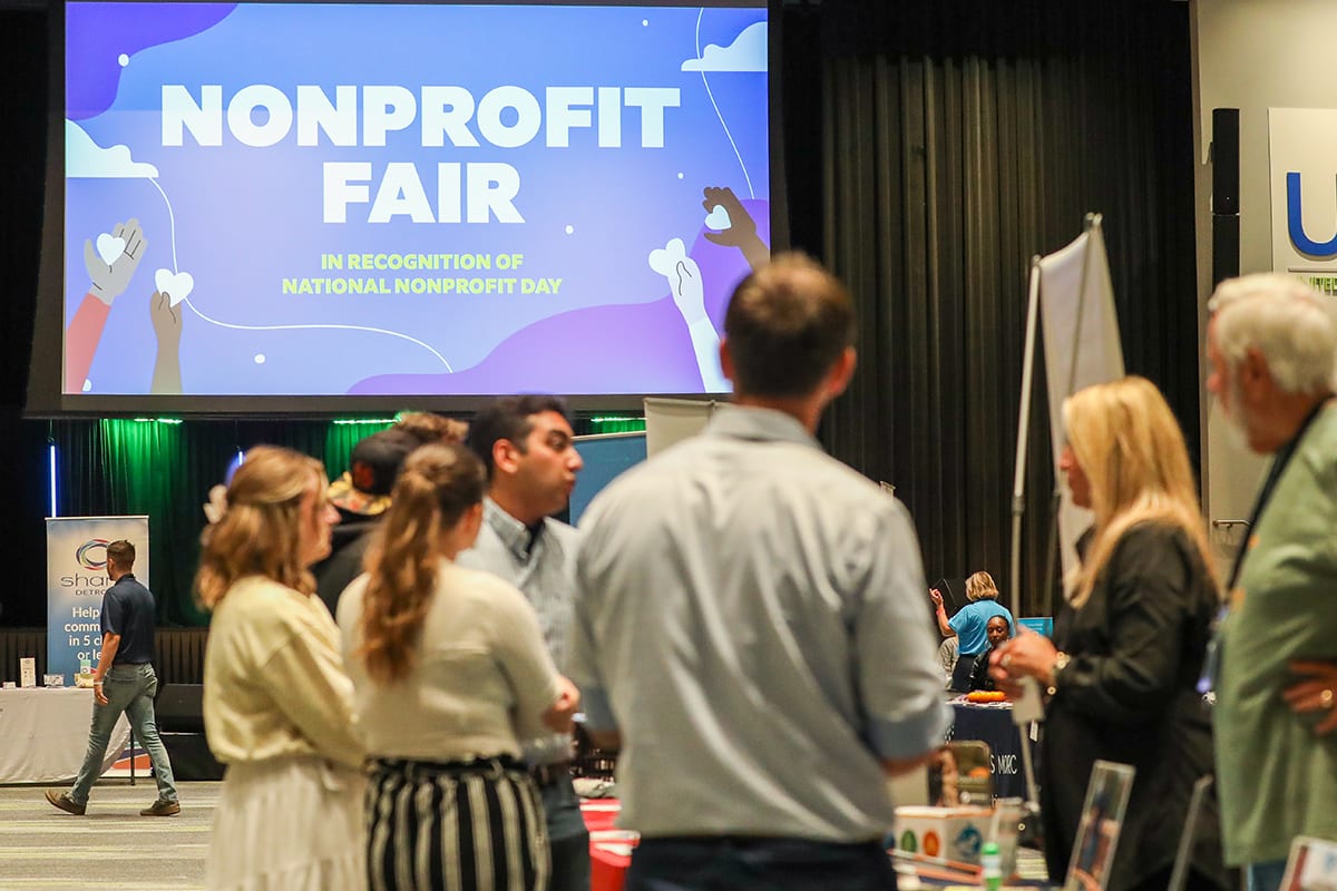 A non-profit fair being help in the UWM campus