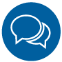An icon depicting a speech bubble