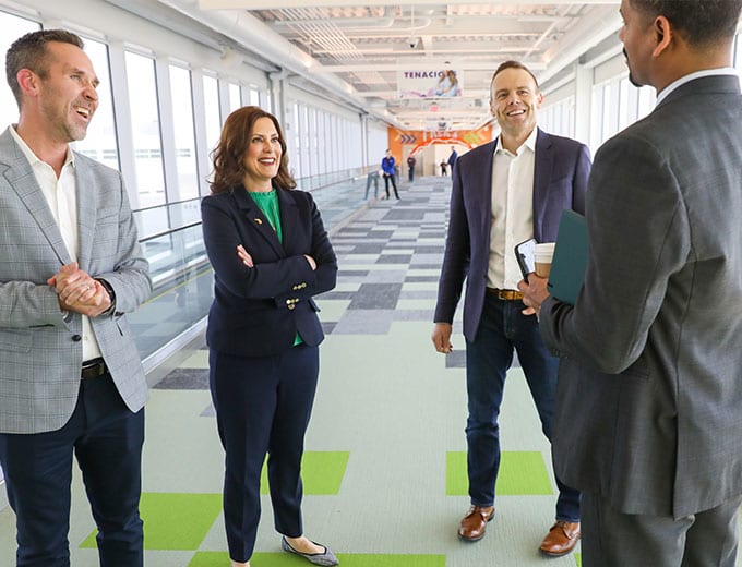 Government Affairs leadership talking with Governor Gretchen Whitmer