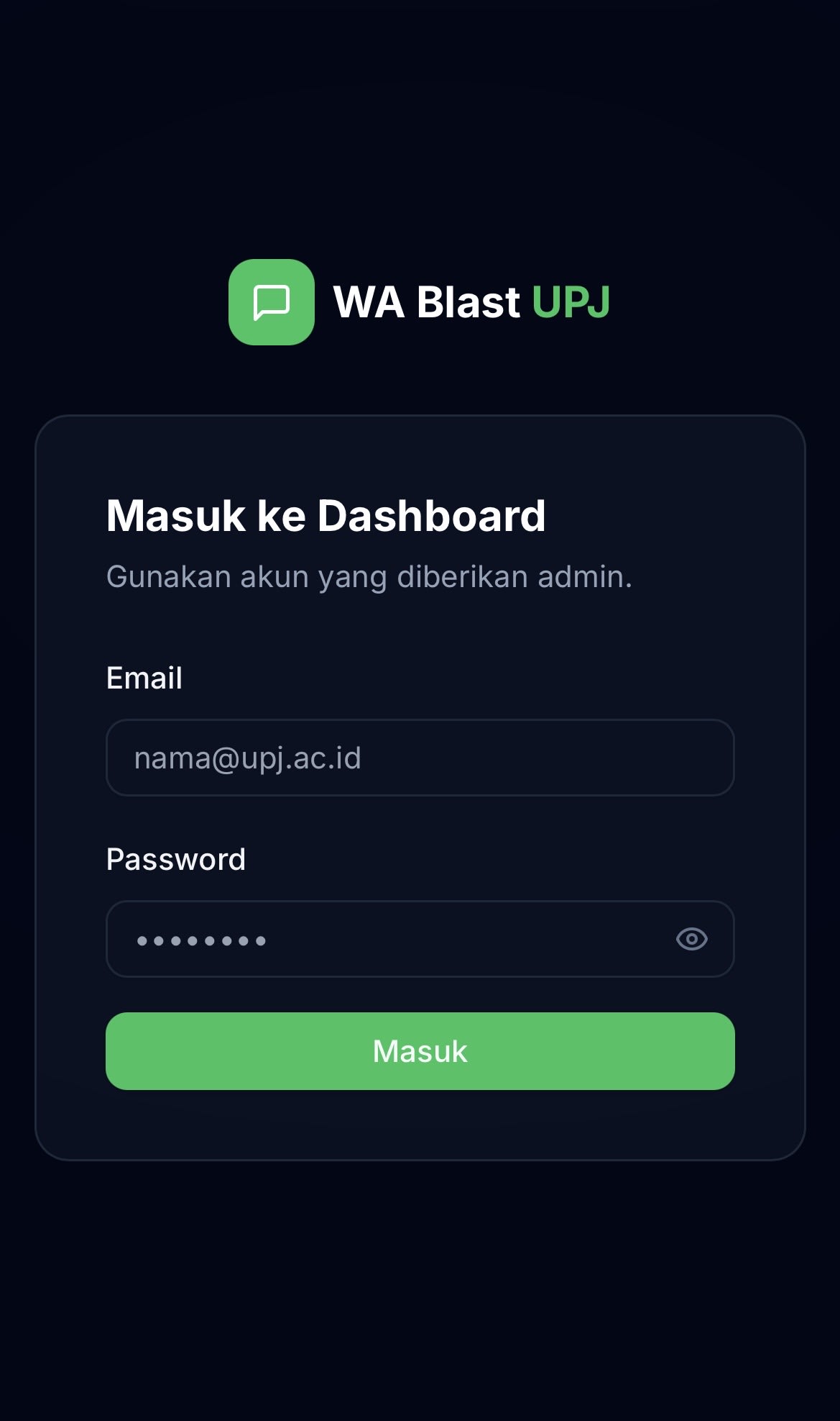 Whatsapp Broadcast Universitas Pembangunan Jaya