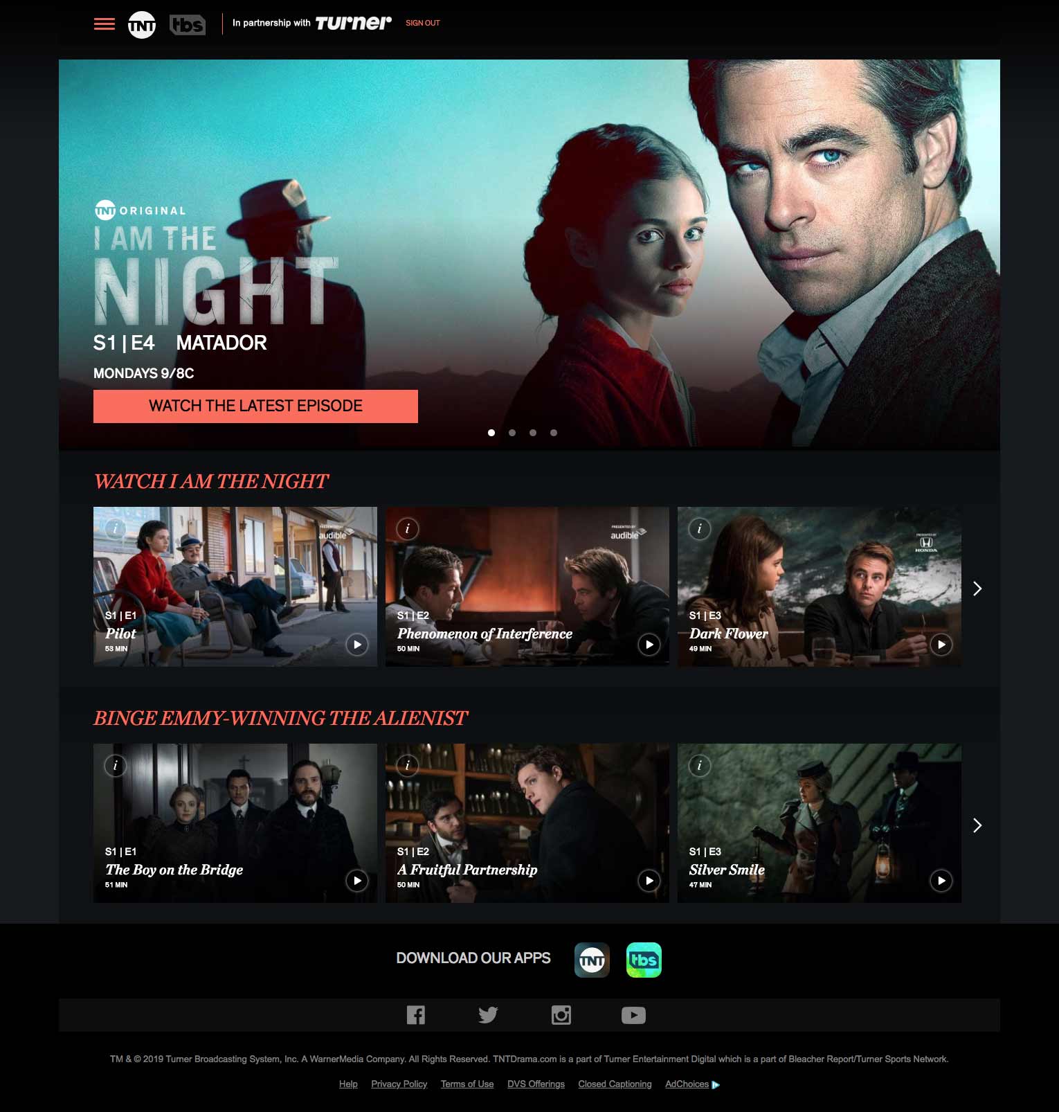 Screenshot of formatted work live on TNT website.