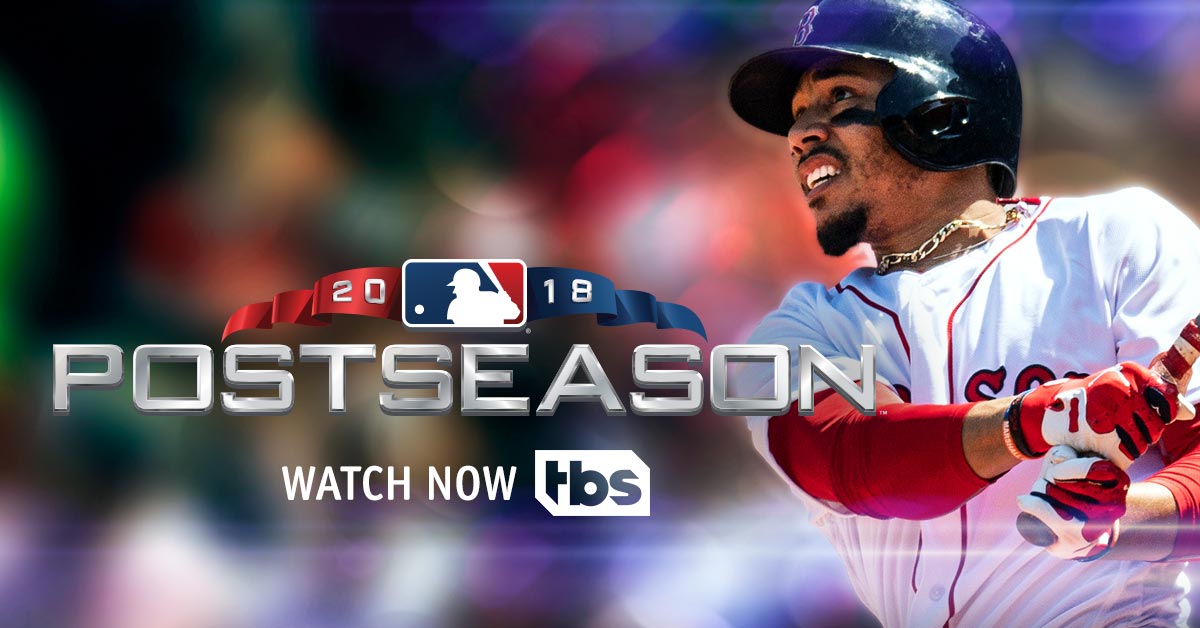 Banner promoting MLB (2018) on TBS for Roku platform.