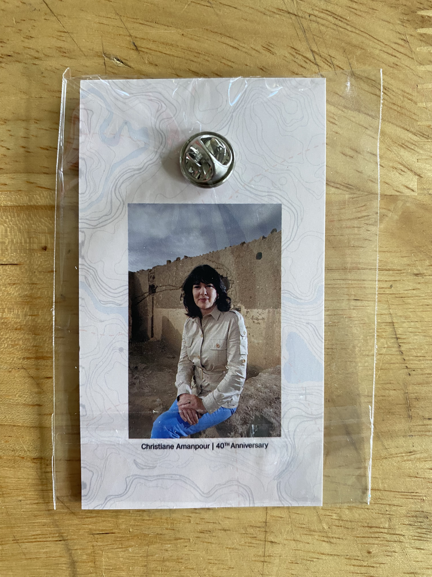 CNN | Christiane Amanpour 40TH Anniversary Pin | Back Side