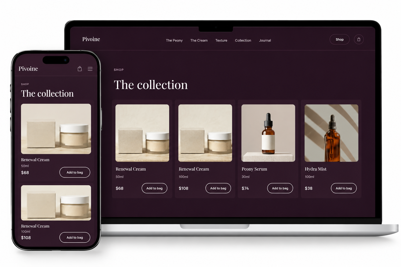 Skincare Product Website Template - Tech Traffic Solutions project