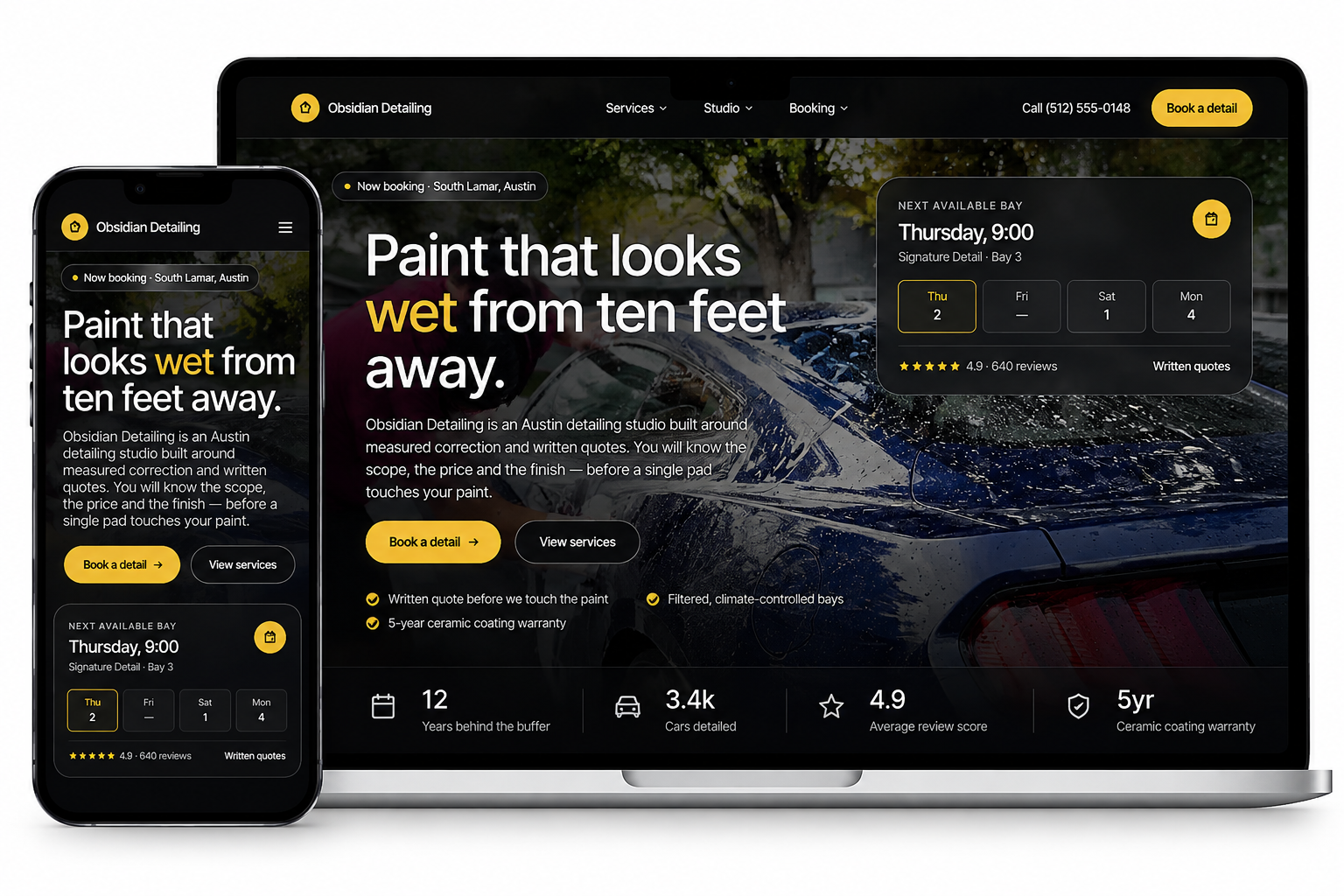 Auto Detailing Website Template - Tech Traffic Solutions project