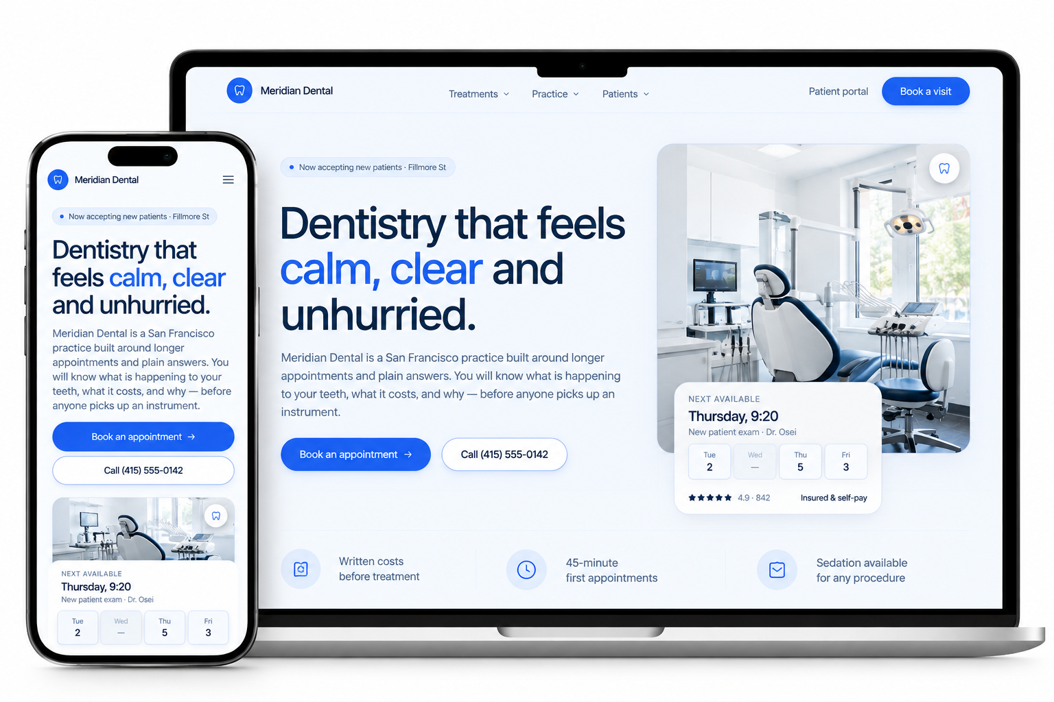 Dental Clinic Website Template - Tech Traffic Solutions project