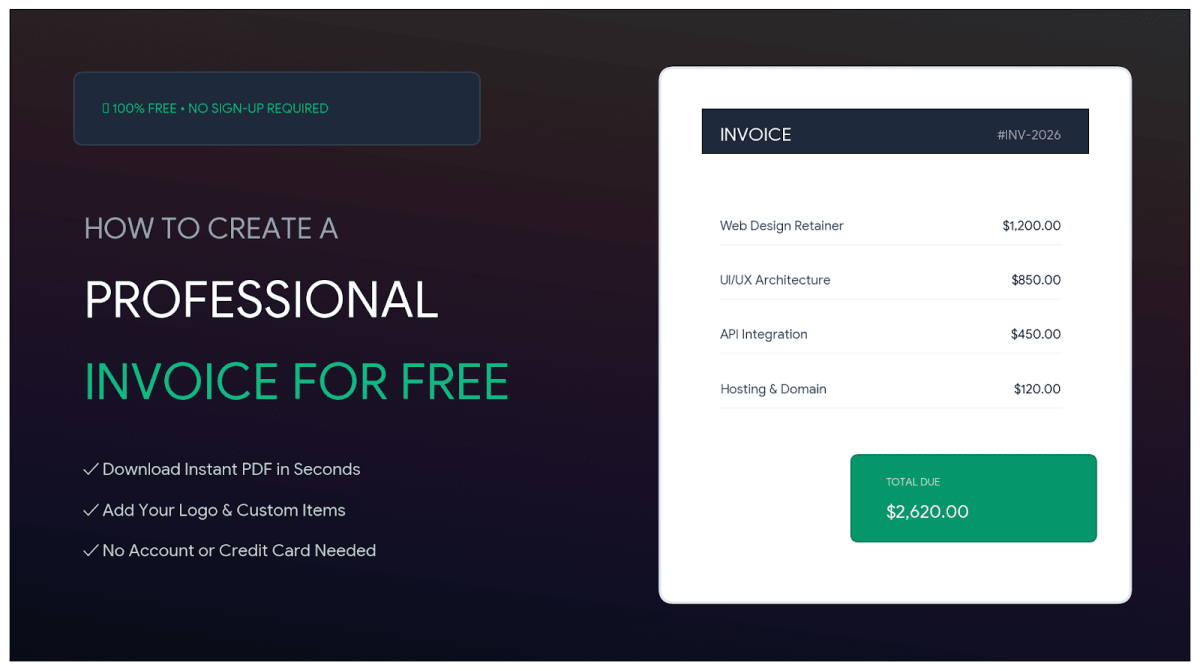 How to Create a Professional Invoice for Free (No Sign-Up)