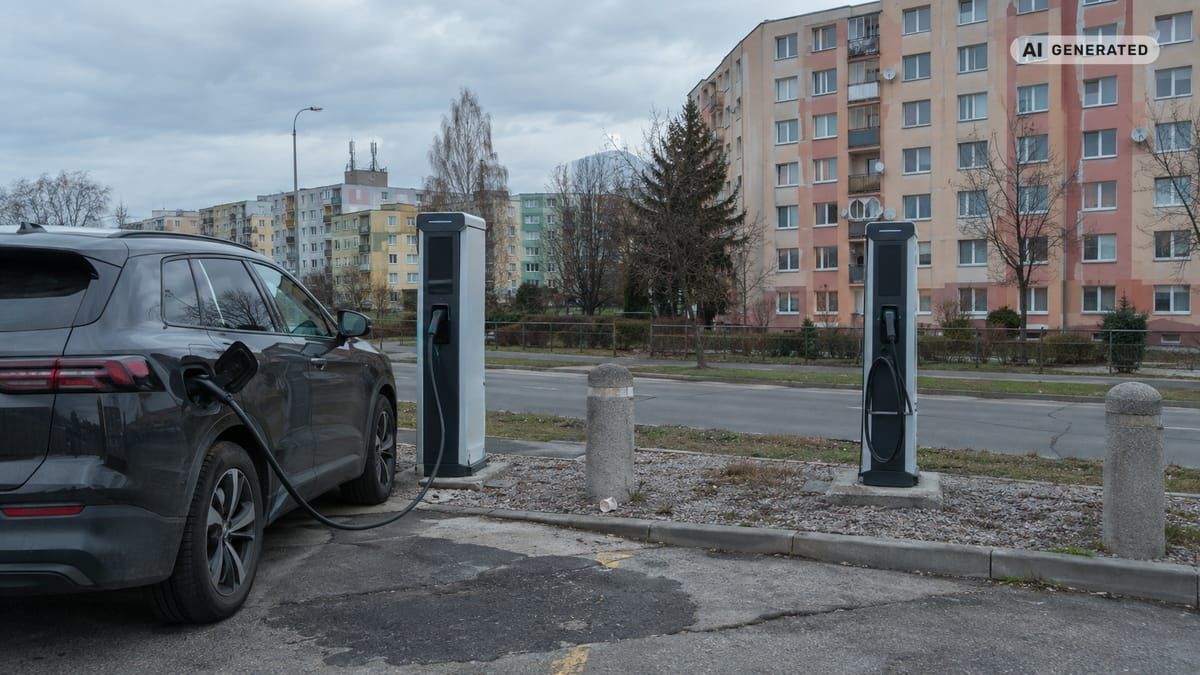 Nabíjacia stanica pre elektromobily 2026: wallbox doma vs. verejná sieť na Slovensku (širší kontext) (obrázok vytvorený AI)