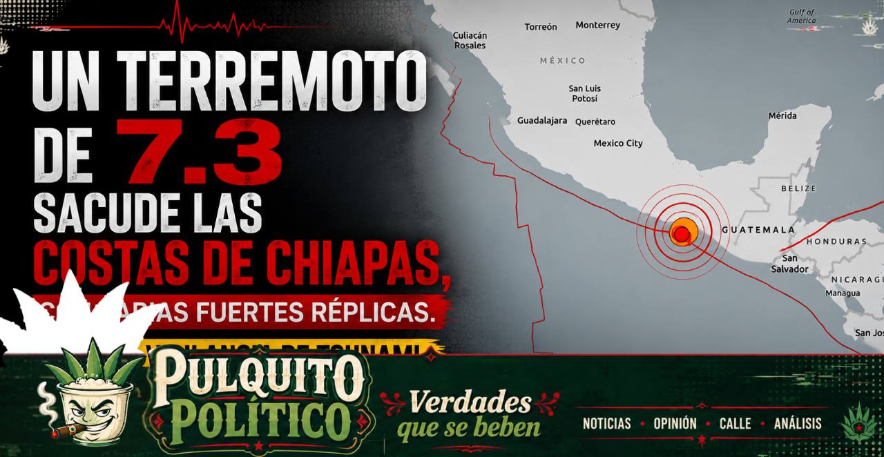 Un fuerte sismo de magnitud 7.3 sacudió esta mañana la costa de Chiapas