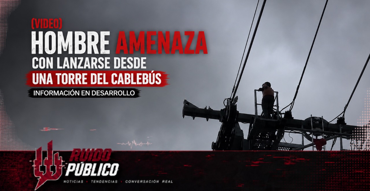 (VIDEO) Hombre amenaza con lanzarse desde una torre del Cablebús