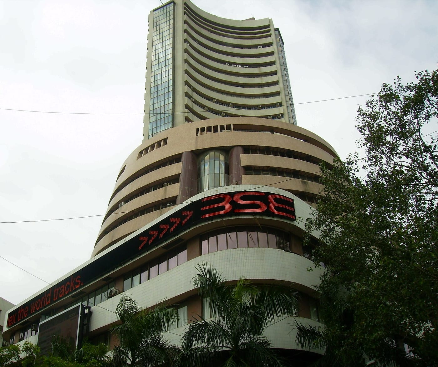 The Bombay Stock Exchange building in Mumbai , India