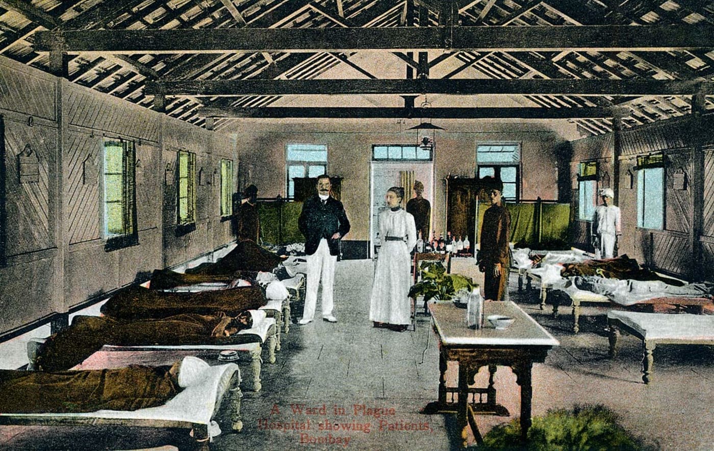 When the bubonic plague struck Bombay in the 1890s, postcards were used, in part, by the business community to communicate that all was okay