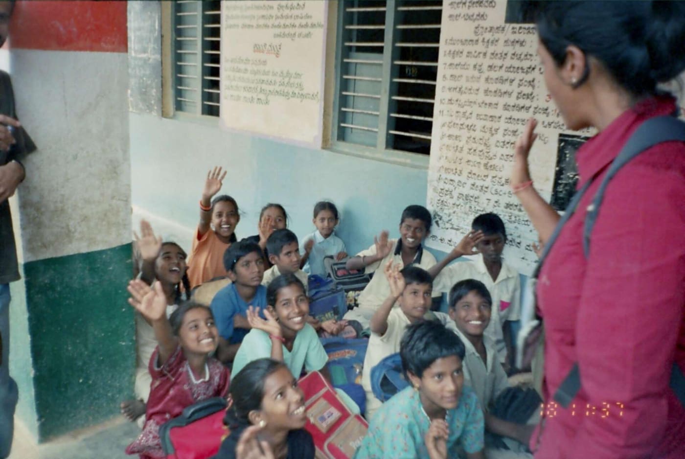 A classroom in a school located in the outskirts of Bangalore, India