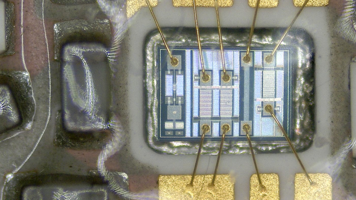 microphoto of some electronics circuit board (I think it is from some smartphone) photo taken with a digital microscope author: Jan Helebran