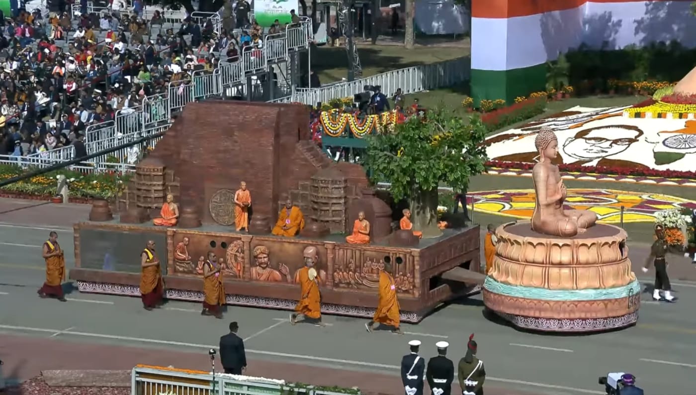 Bihar's tableau highlighted the ancient Nalanda University, showcasing its historical significance and the revival efforts through the estab