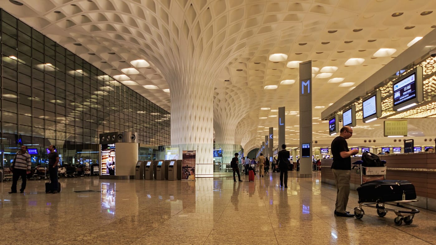 Interior of Chhatrapati Shivaji International Airport (International terminal) in Mumbai, India