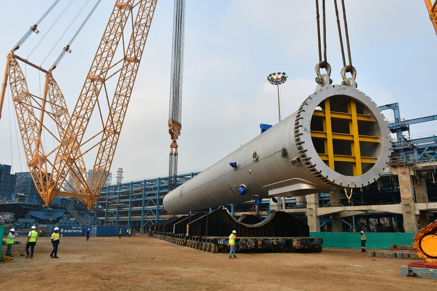 Worlds heaviest reactor erection for RUF unit at Vizag Refinery Modernization Project