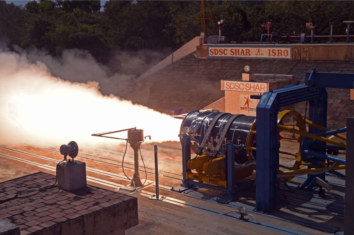 SDSC-SHAR/ISRO, Sriharikota facilitated the static test of the S2 motor of Kalam-250 Rocket designed and developed by an Indian Space start-