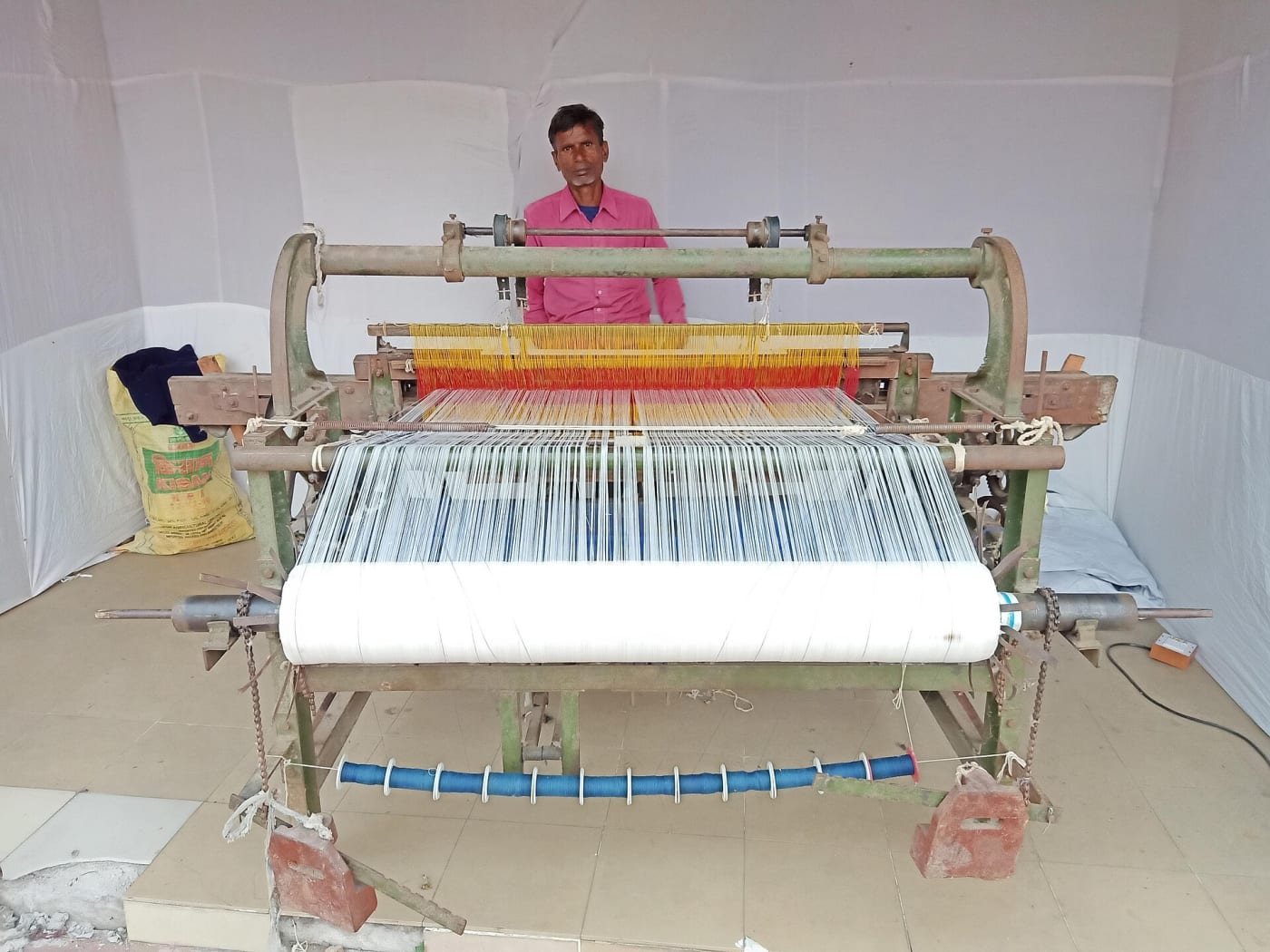 Handloom Weaver in an exhibition