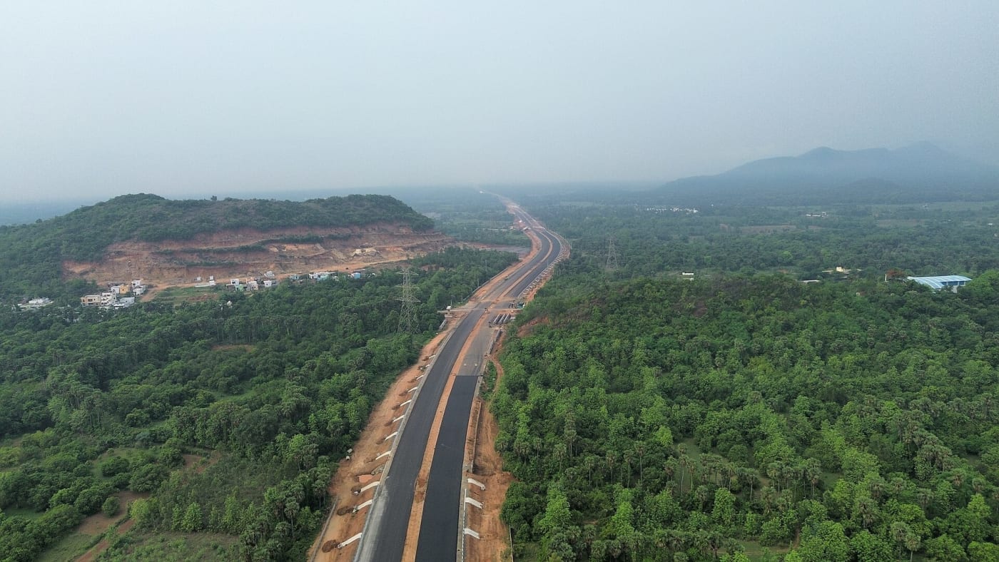 Aerial view of Raipur Vizag Expressway