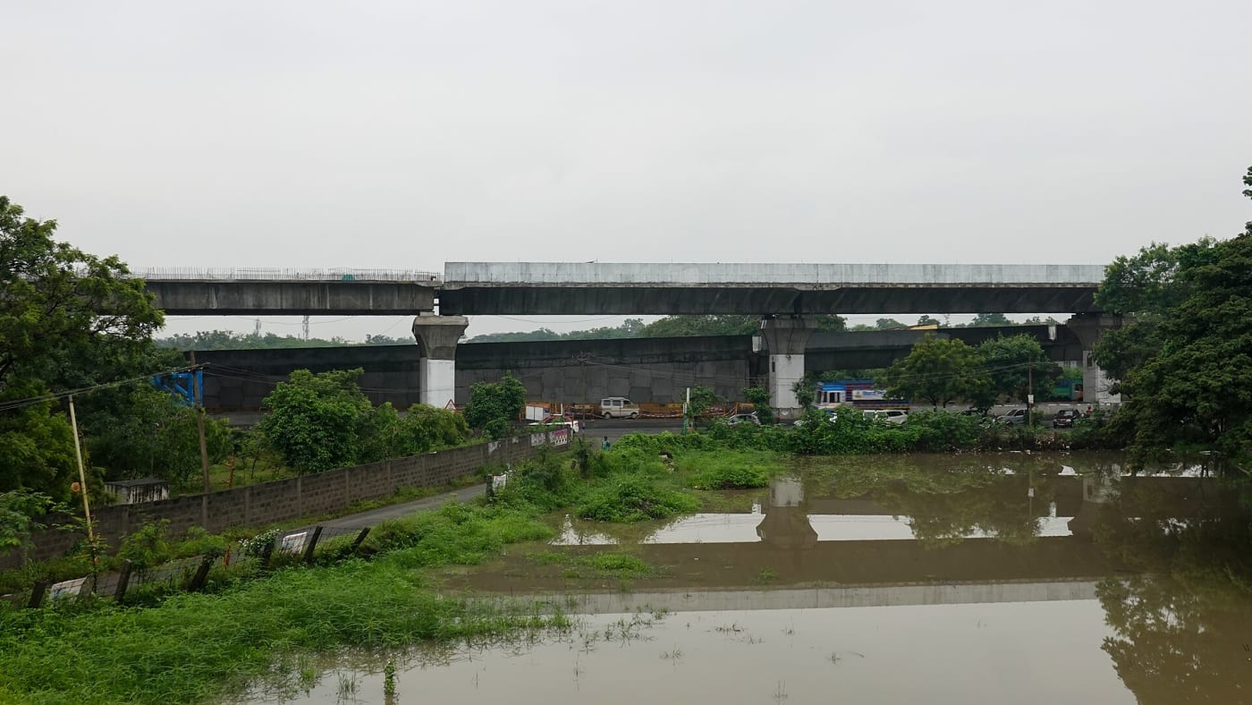 Avinashi Road flyover under construction in December 2023, Coimbatore, Tamil Nadu