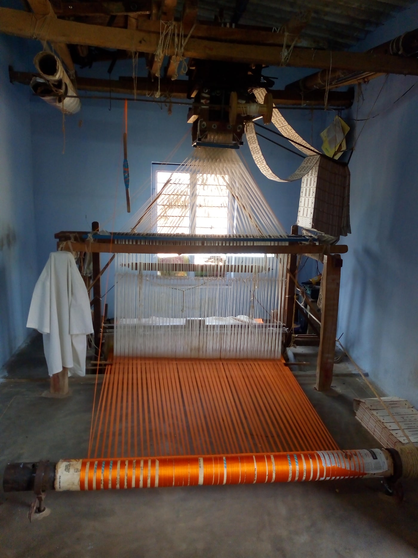 A silk handloom at Salem, Tamil Nadu.