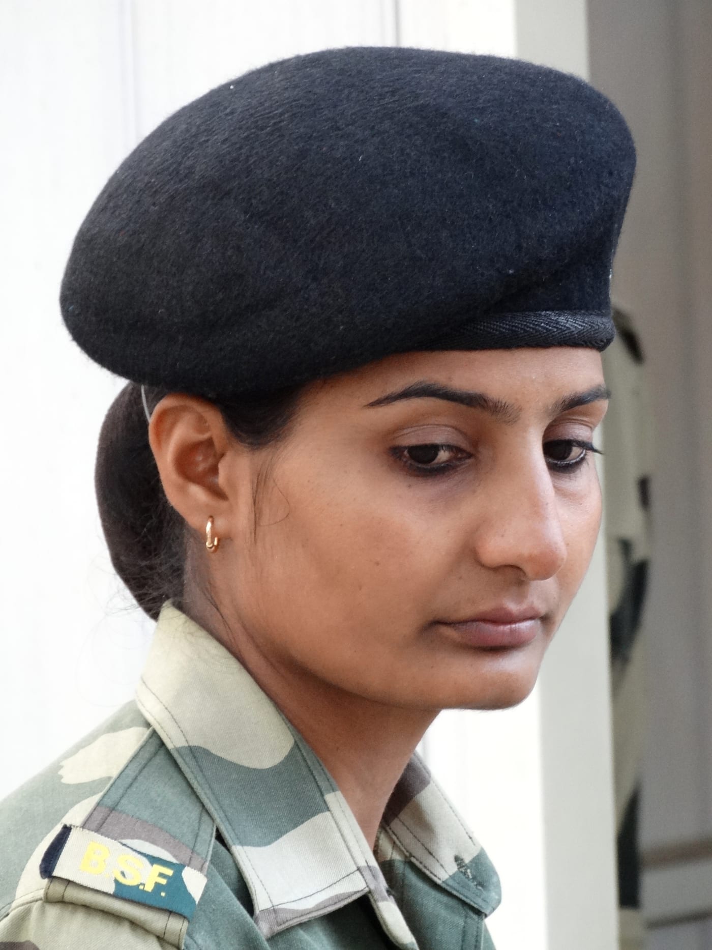 A Border Security Force guard at the Attari border crossing, Punjab.