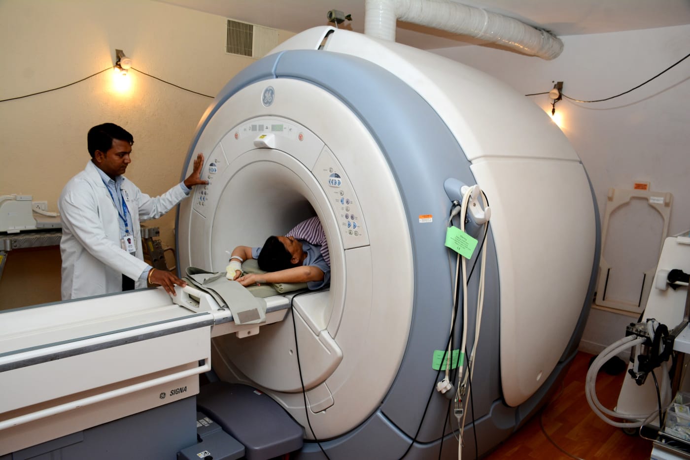 An MRI scanner at Narayana Multispeciality Hospital, Jaipur.