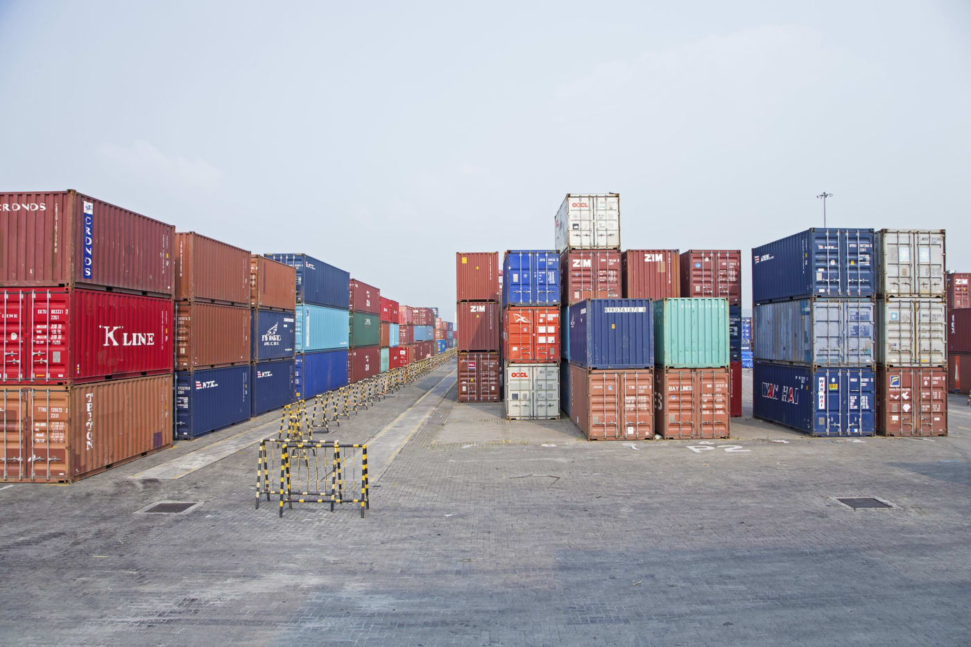 Containers at a container freight station in Chennai.