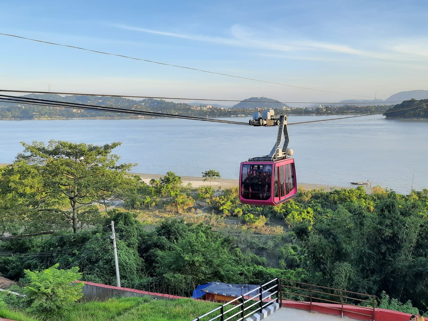 A cable car on the Guwahati Ropeway, Assam.