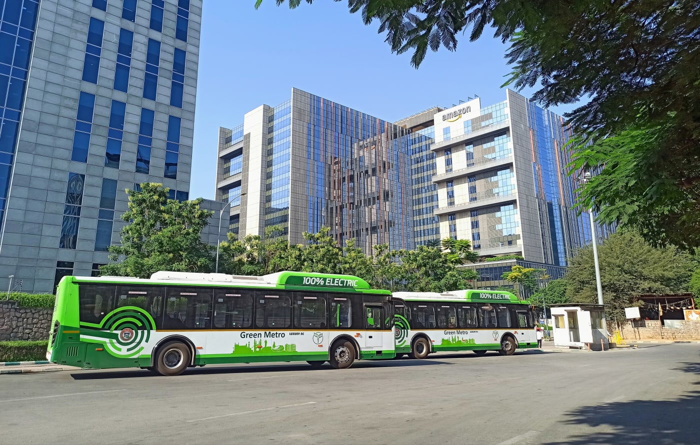 Electric buses in Hyderabad, Telangana.