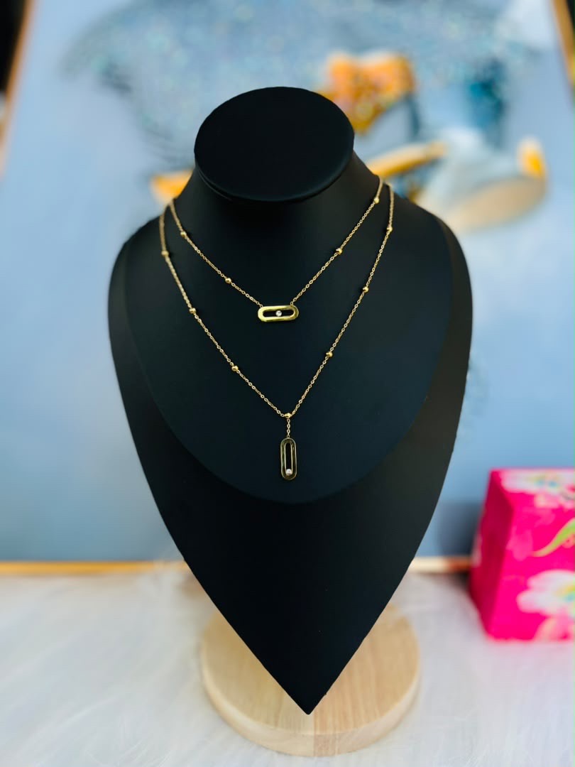 Two layered infinity necklace