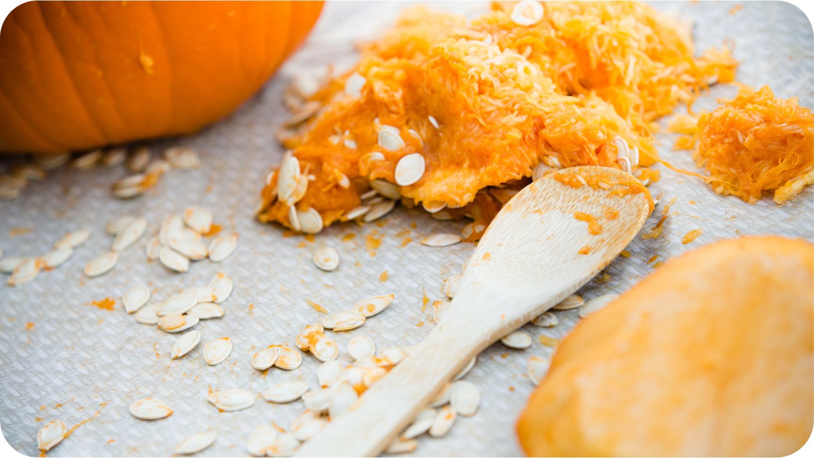 Pumpkin flesh and seeds