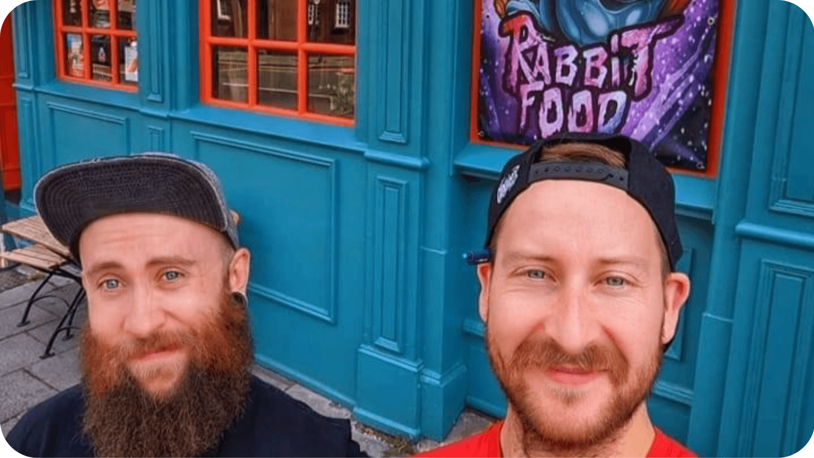 two smiling men (founders of Rabbit Food)