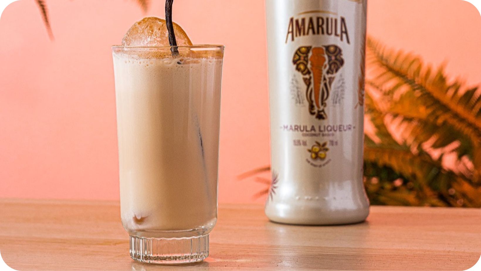 Amarula vegan cream liqueur bottle and a glass full of it