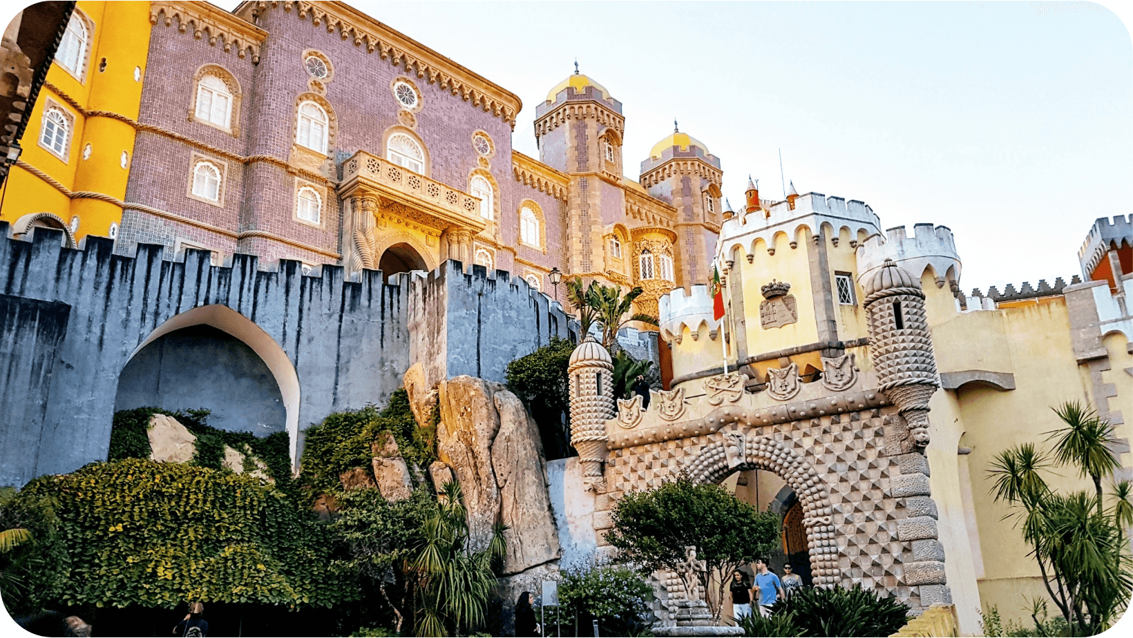 Brightly coloured buildings in Sintra in the Lisbon region in Portugal