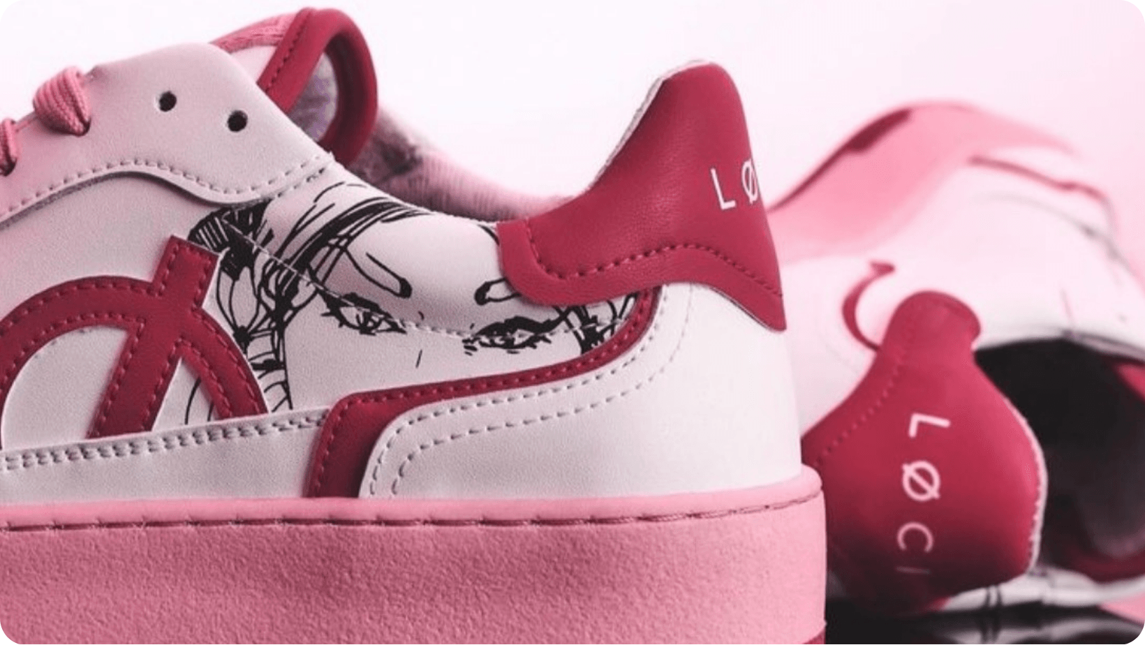 Nicki Minaj x LØCI pair of vegan sneakers