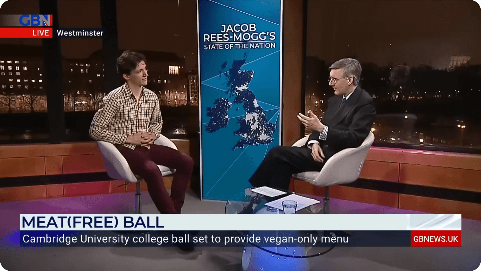 Rory Cockshaw appearing on Jacob Rees-Mogg’s State Of The Nation GB News show