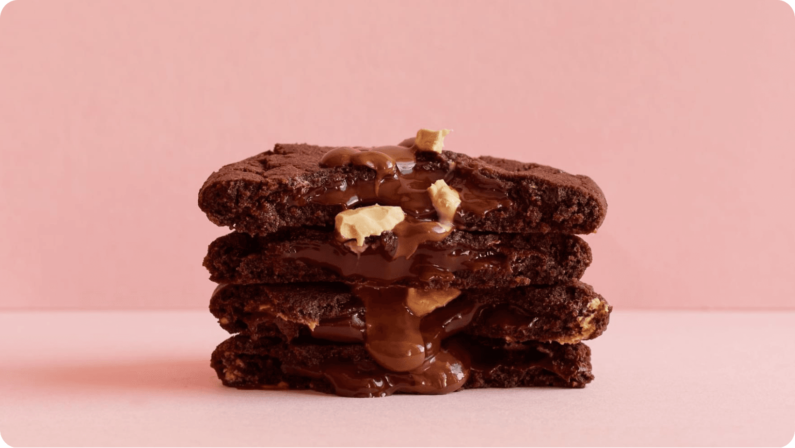 Vegan chocolate cookies with gooey centre from Floozie Cookies.