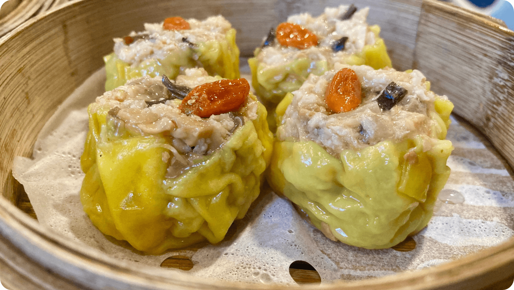 Steamed sui mai from Veggie Kingdom, Hong Kong.