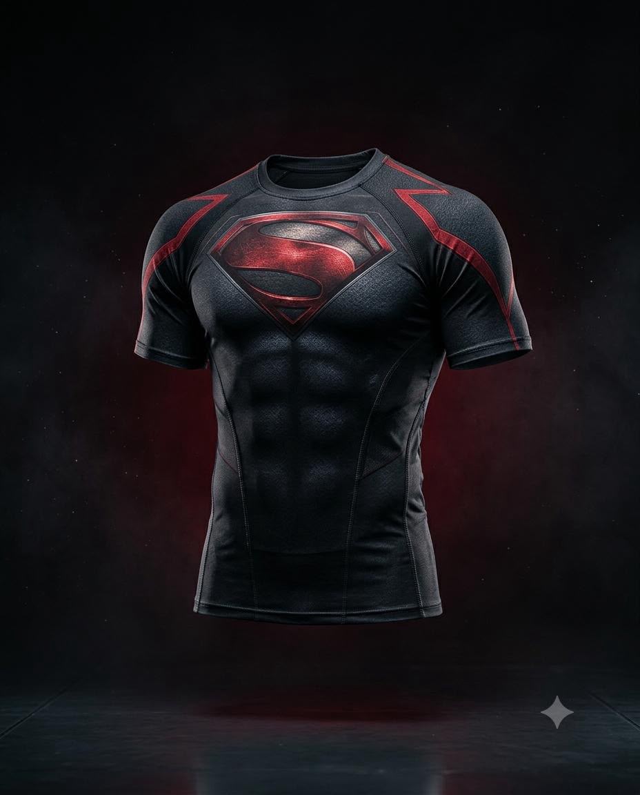 Krypton Armor Superman Compression Rashguard - Angle Detail