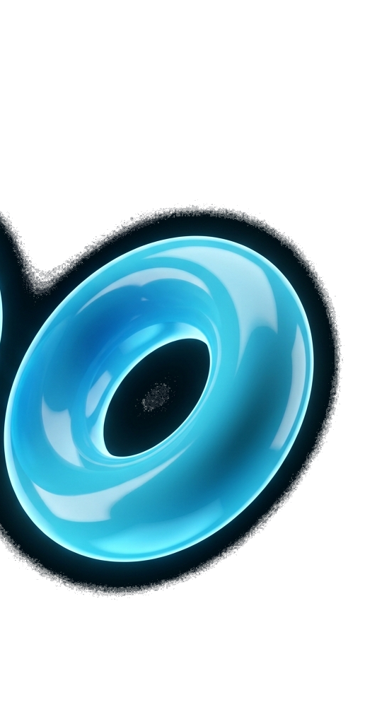 3D Blue Torus Ring