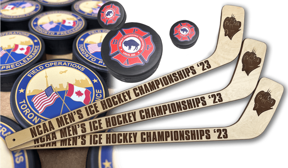 shop custom engraved mini hockey sticks and personalized hockey gifts