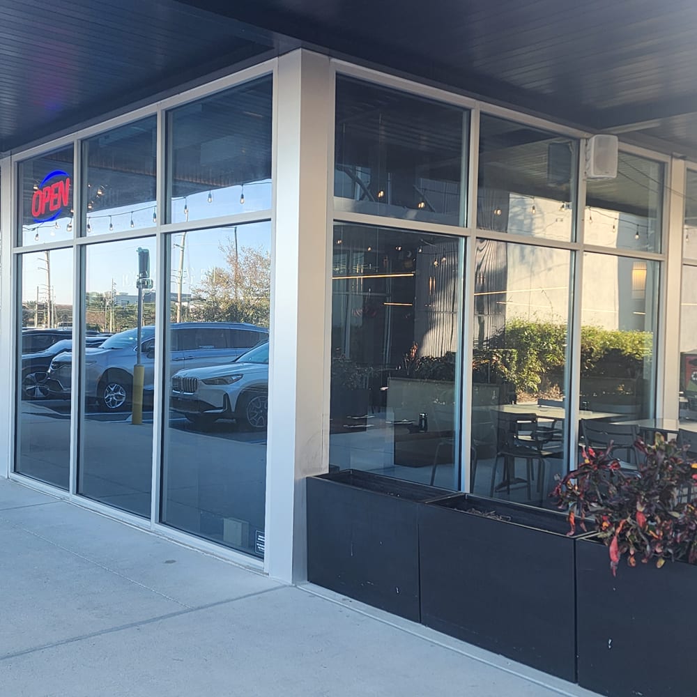 Retail, restaurant, office, and shopping center storefront glass examples in Central Florida