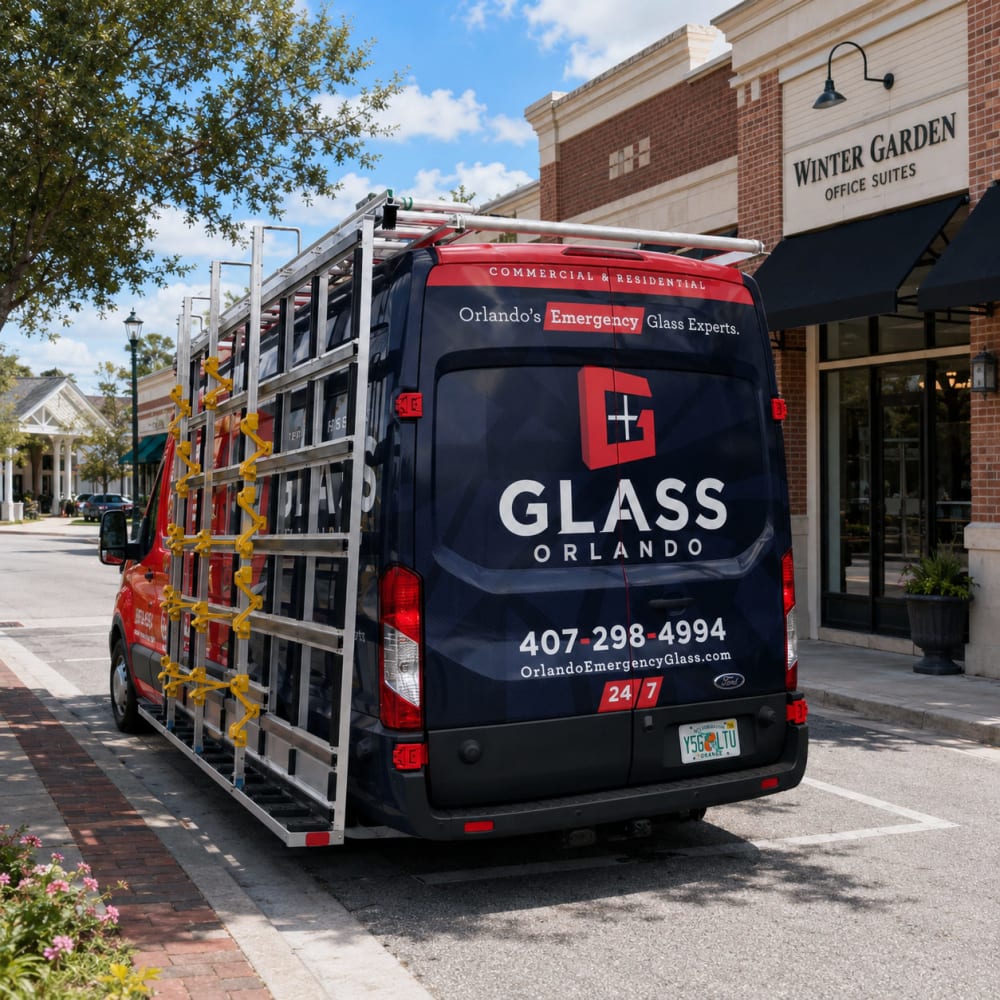 Glass Orlando service van representing local window and glass repair service in Winter Garden Florida