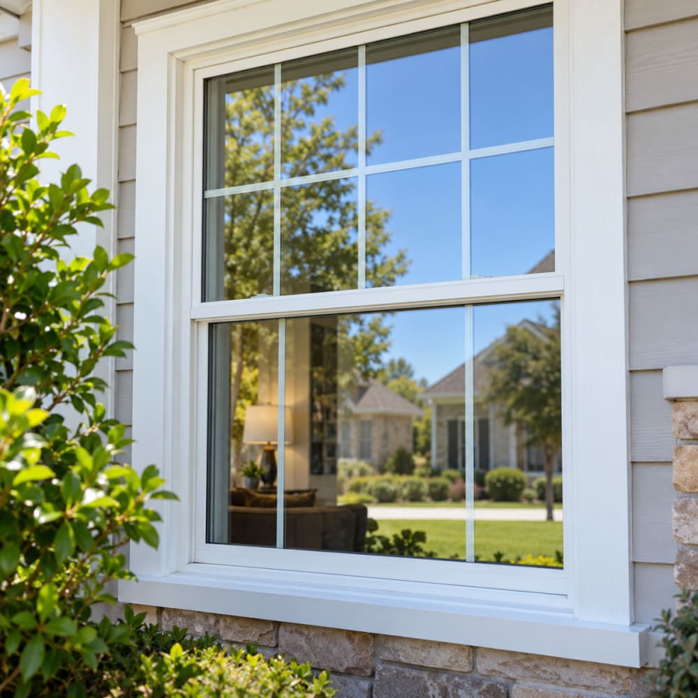 Completed cracked window glass replacement representing customer satisfaction with Glass Orlando in Central Florida